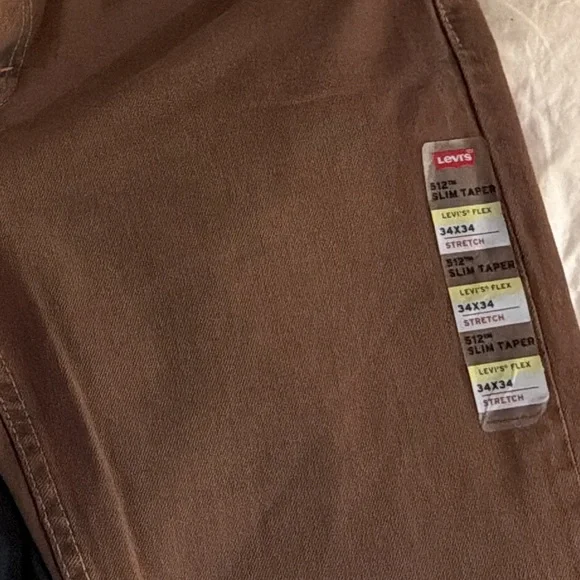 NWT Levi's Mens 512 1188 Acid Brown Raw Hem Slim Taper Denim Jeans 34*34 - Picture 5 of 5